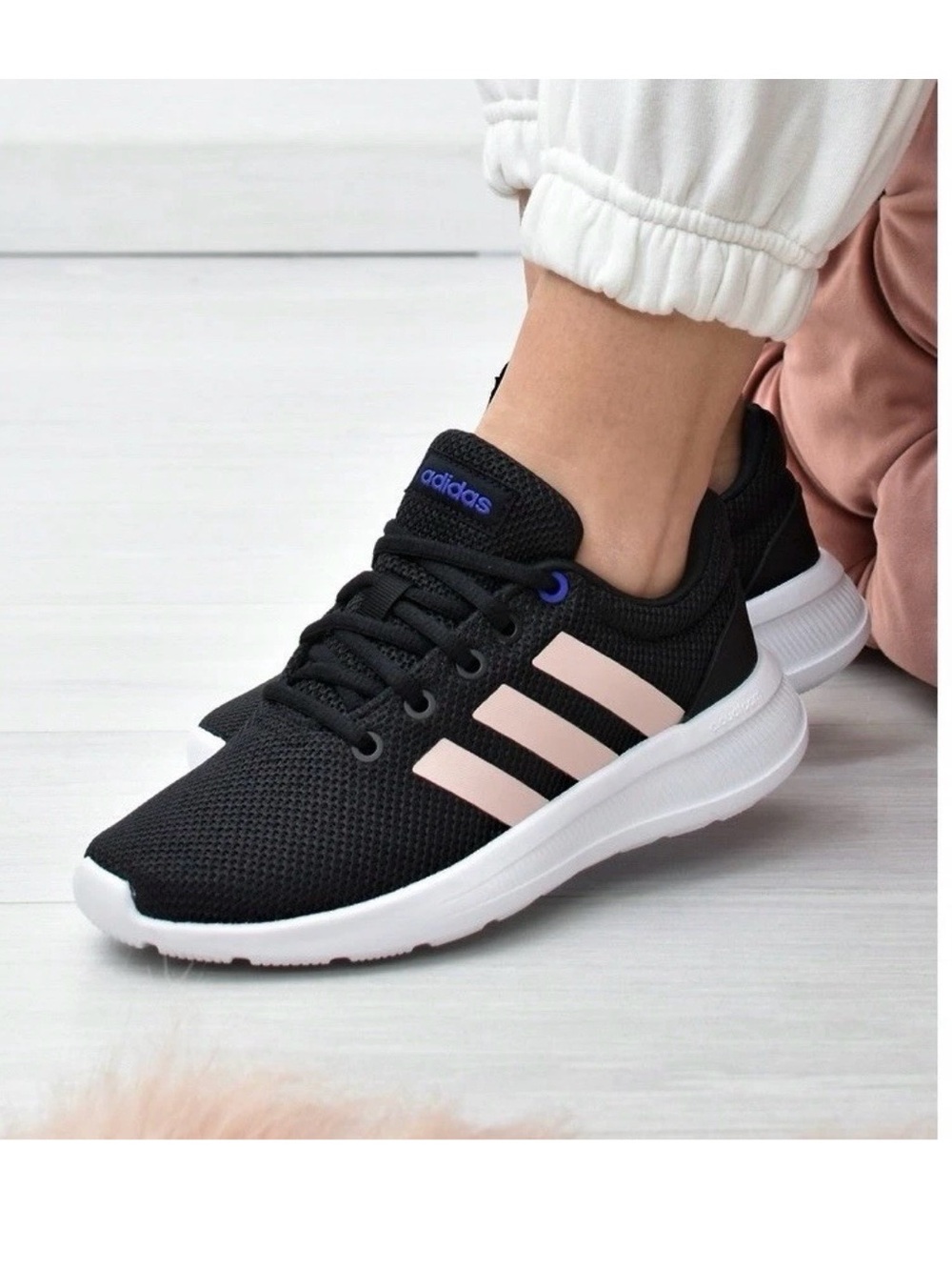 ADIDAS WMNS LITE RACER CLN 2.0 BLACK VAPOUR PINK RUNNING ATHLETIC SHOES NEW Sz10